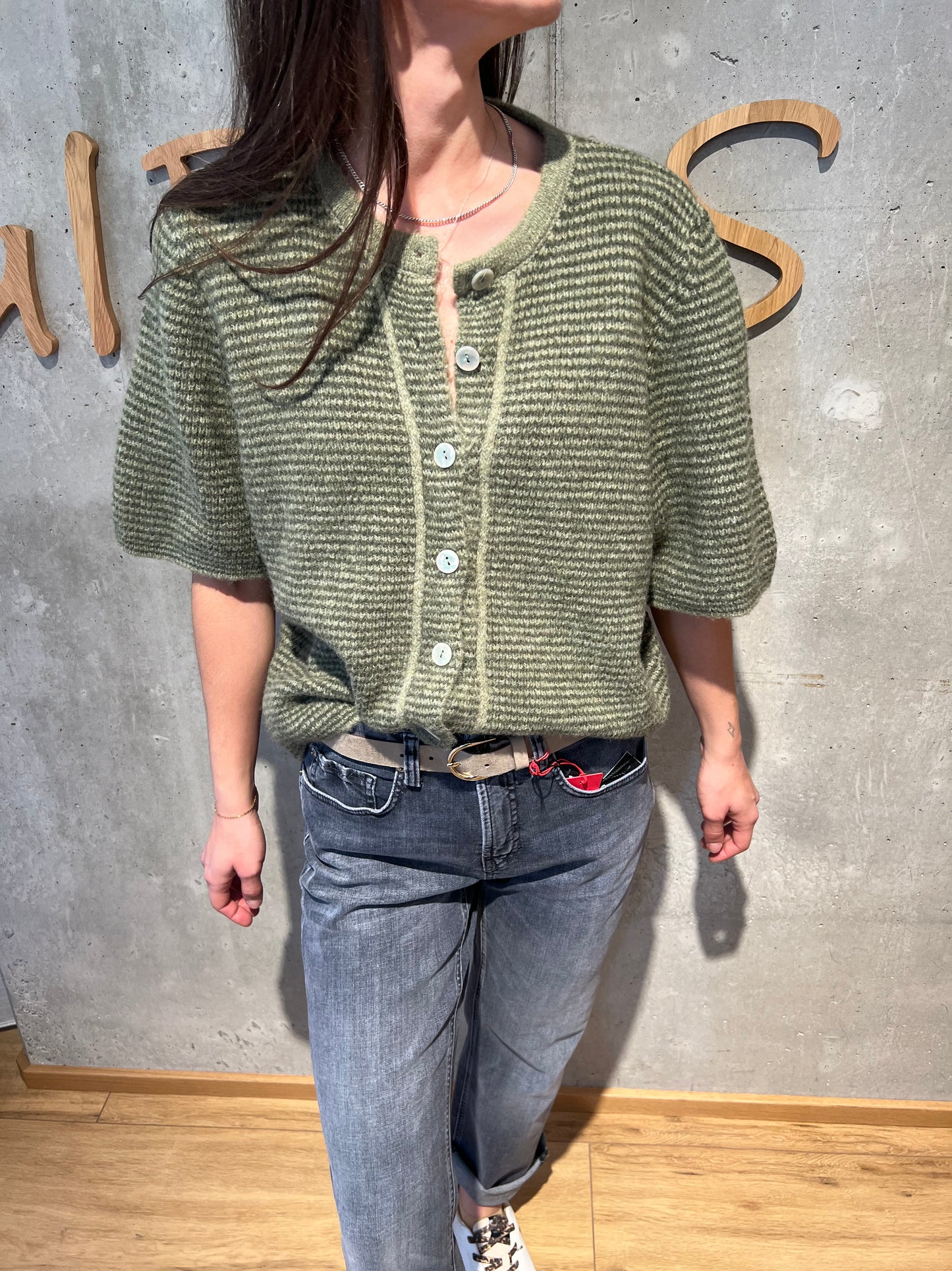 Strickjacke "Sia 1/2arm gestreift" - Versch. Farben