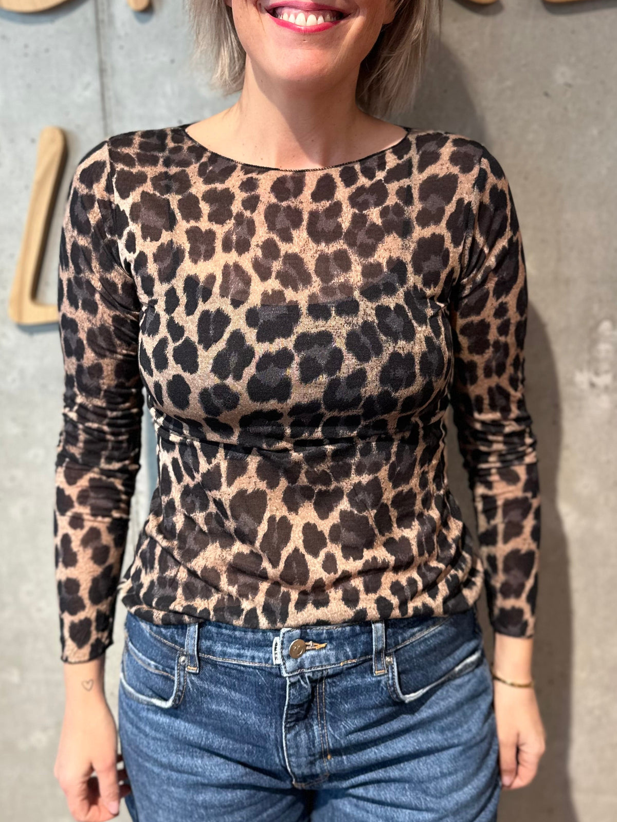 Shirt "Selena Leo" CamelGrauSchwarz