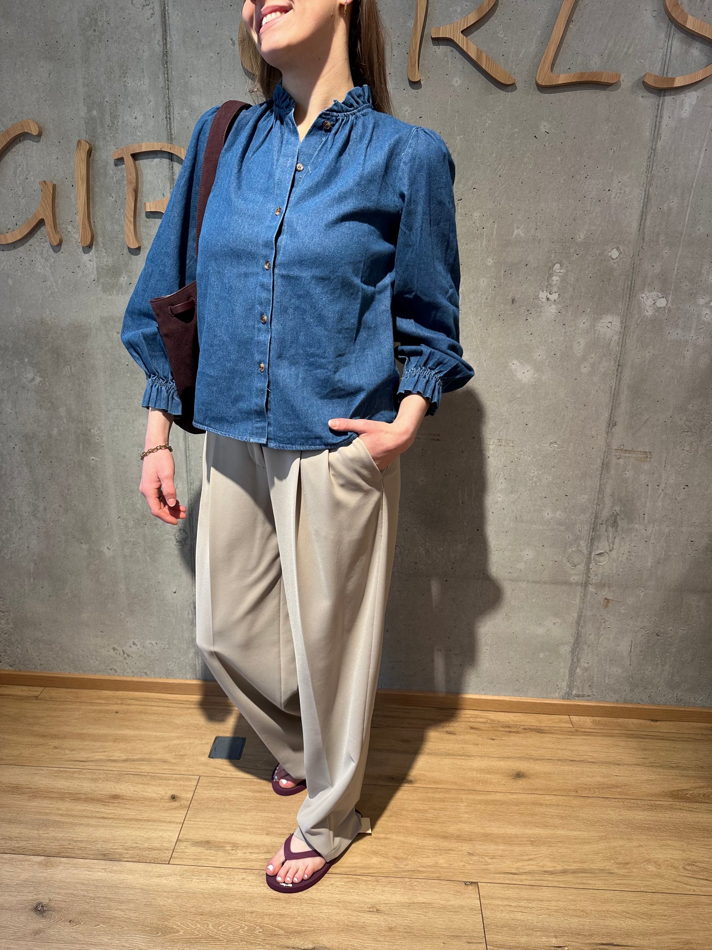 Bluse "Berenike denim" Dunkelblau