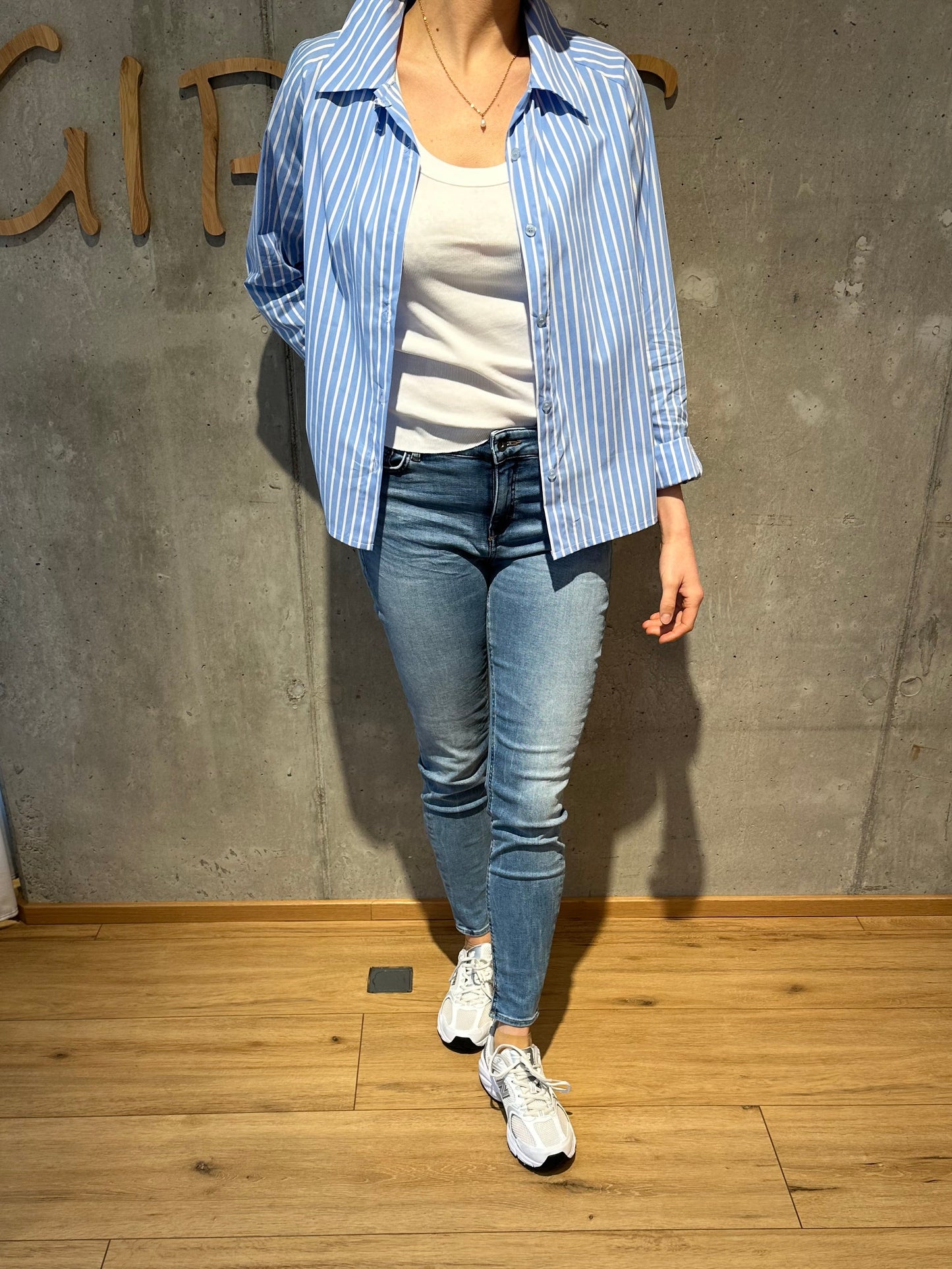 Bluse "Benita gestreift" HimmelblauWeiß