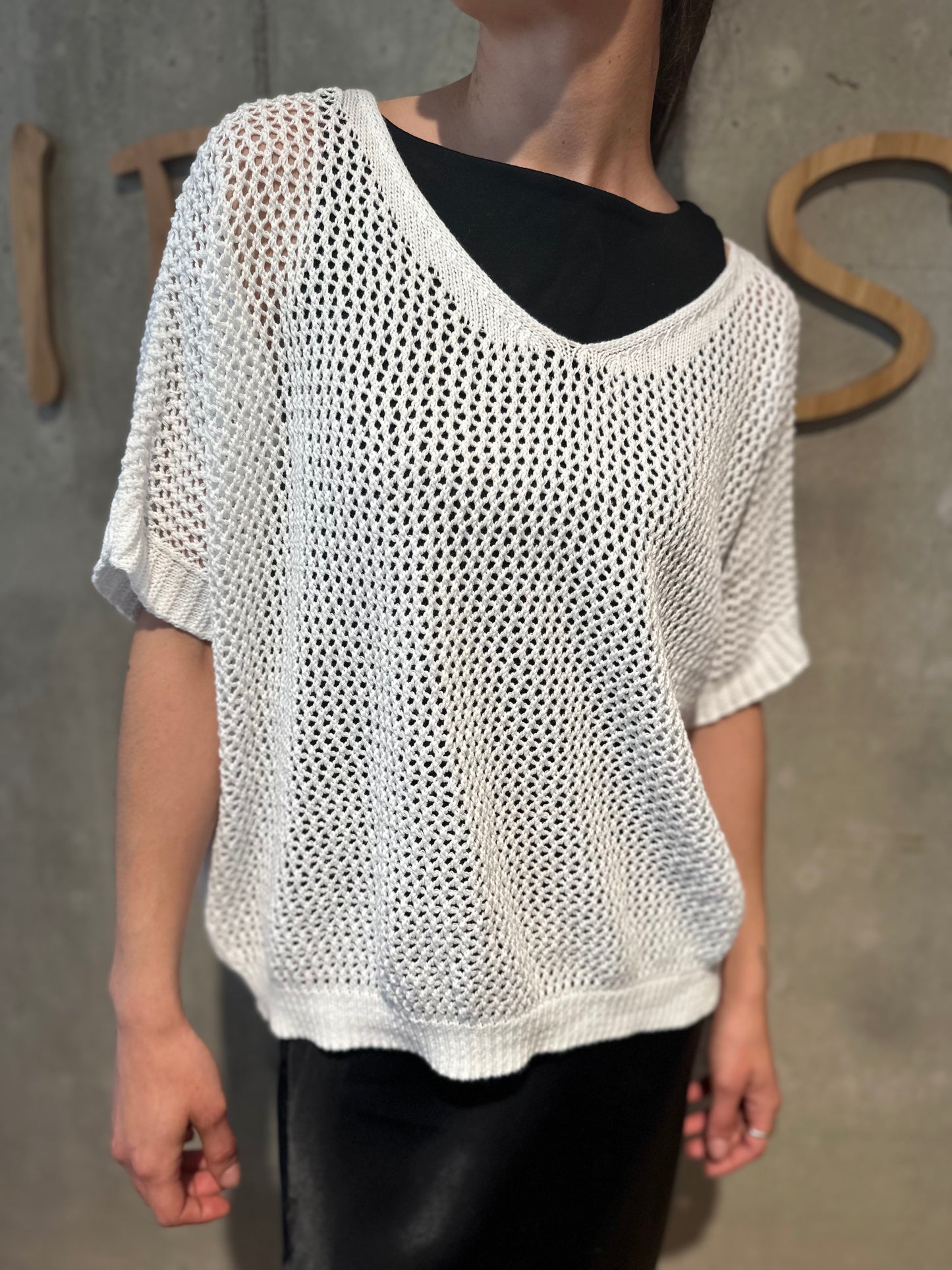 Lochstrick "Loreley V-Neck" - Versch. Farben