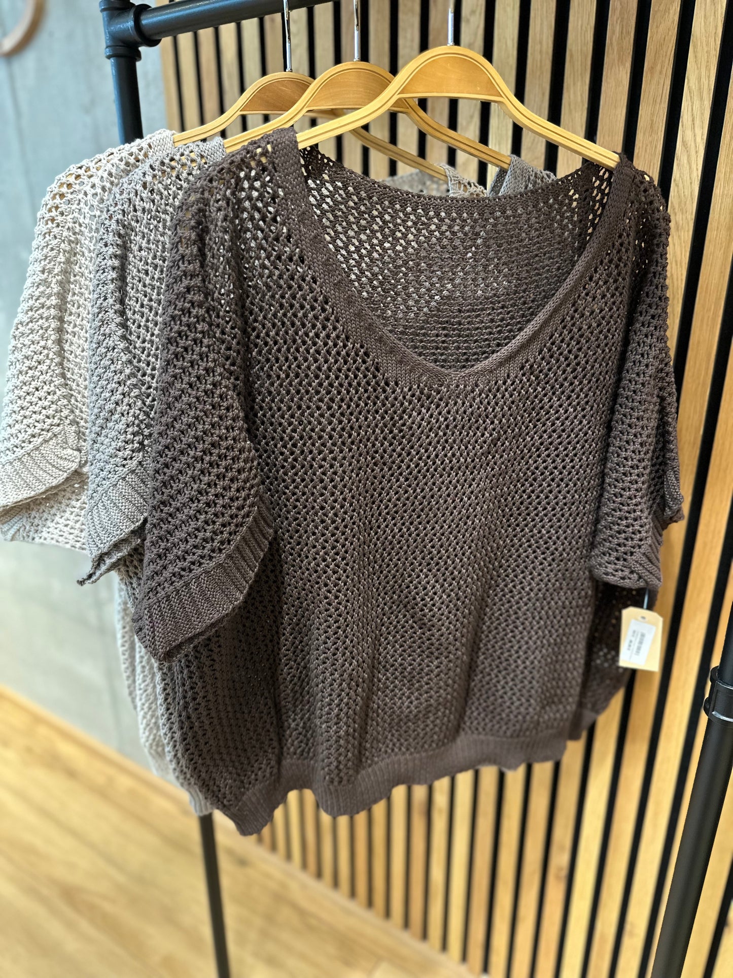 Lochstrick "Loreley V-Neck" - Versch. Farben
