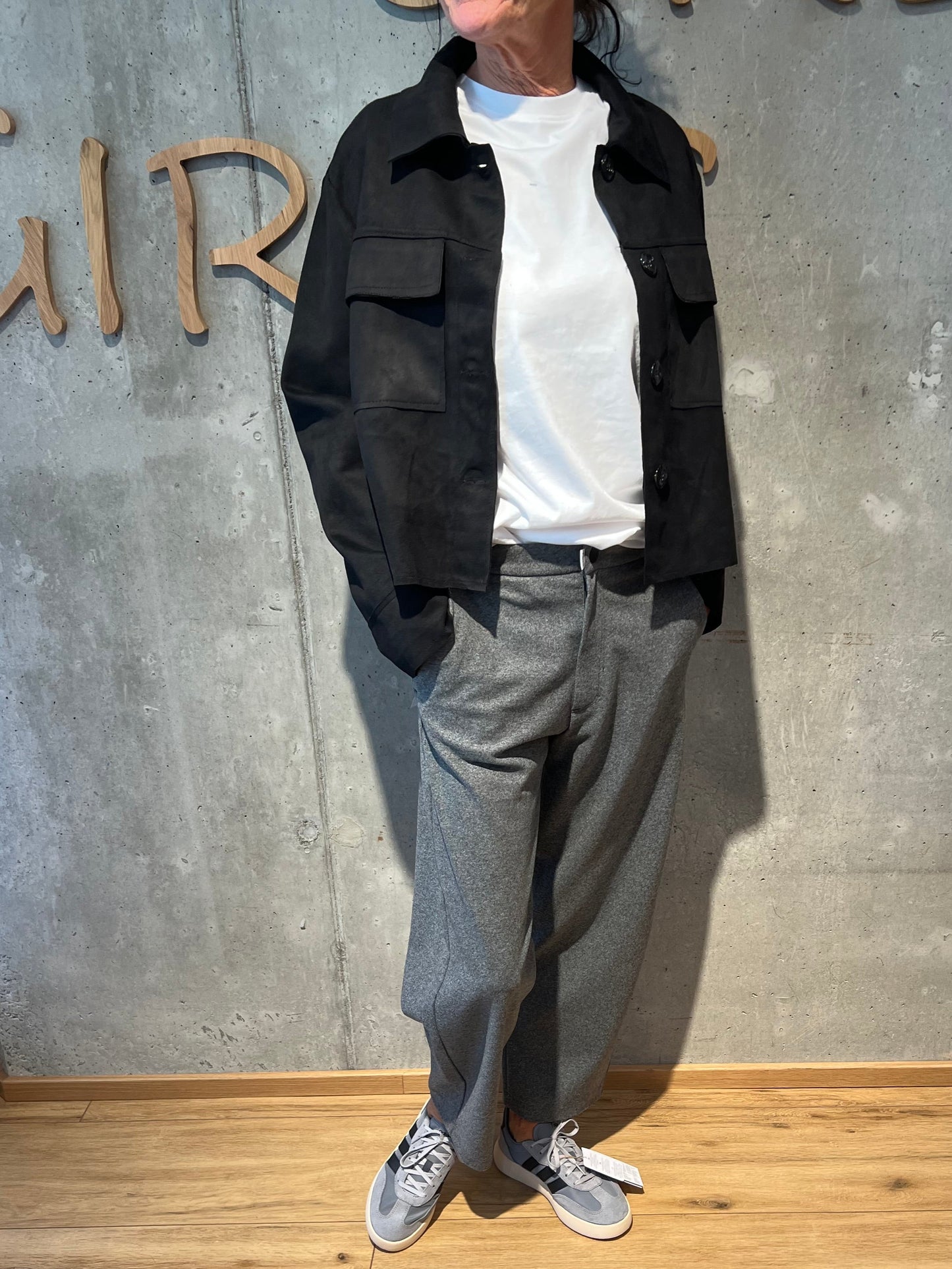 Hose "26_THE LOOSE 07" Grau Wolloptik