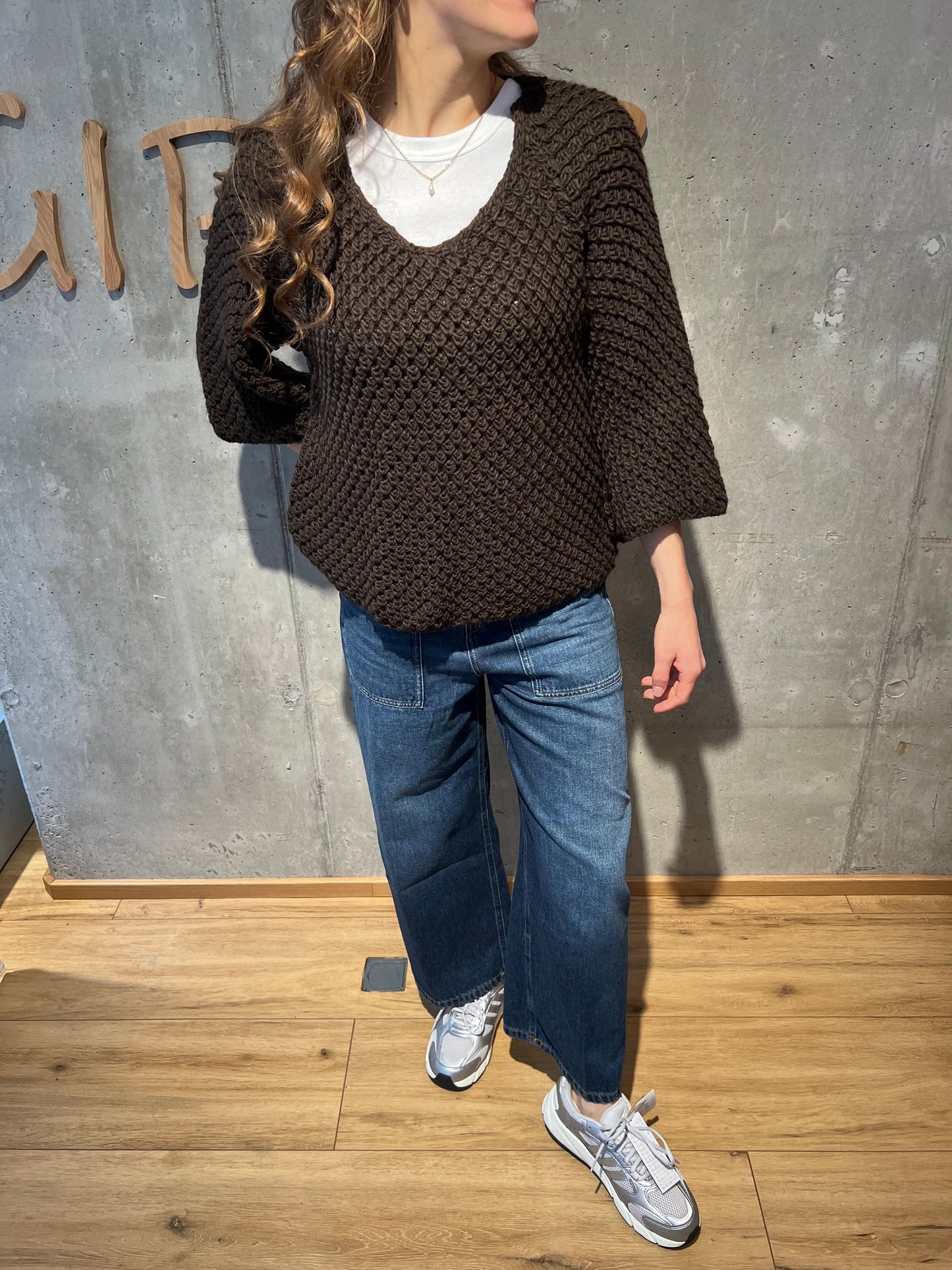 Grobstrick-Pulli "Gerda halbarm" - Versch. Farben