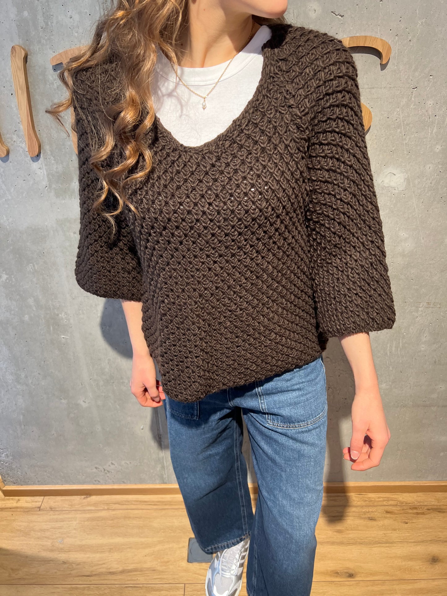 Grobstrick-Pulli "Gerda halbarm" - Versch. Farben