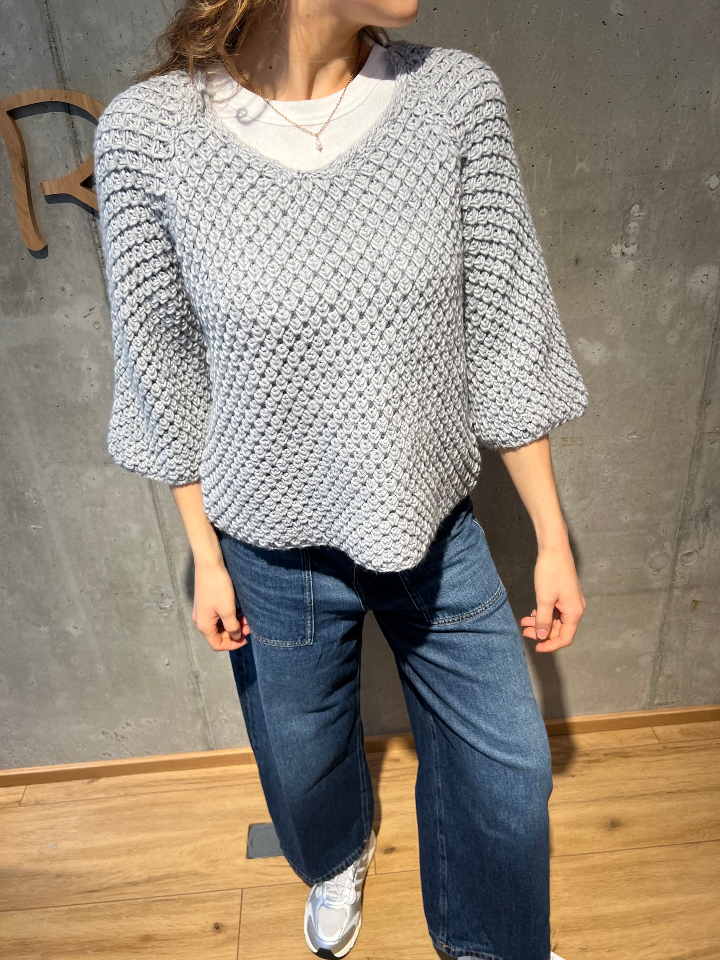 Grobstrick-Pulli "Gerda halbarm" - Versch. Farben