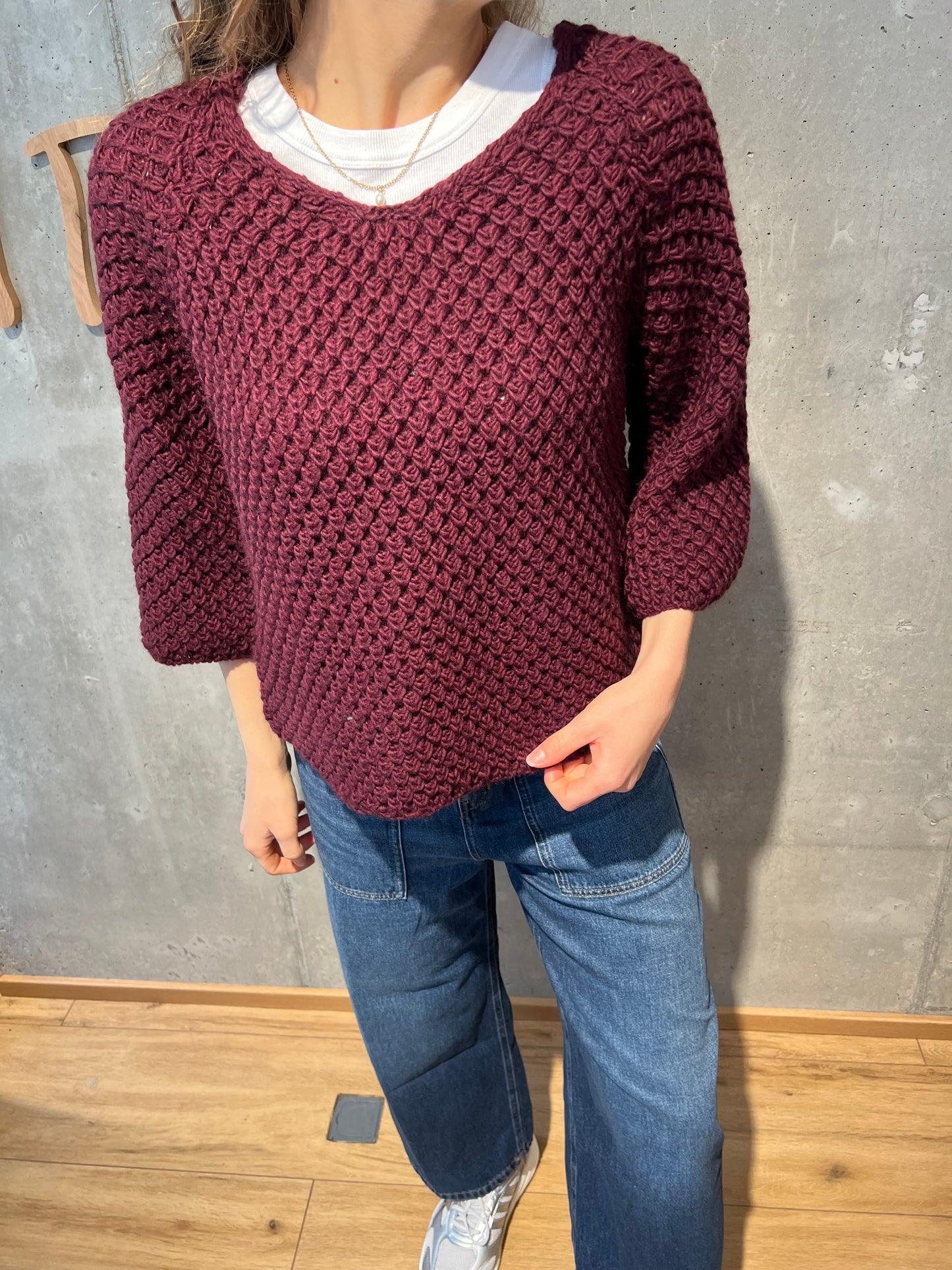 Grobstrick-Pulli "Gerda halbarm" - Versch. Farben