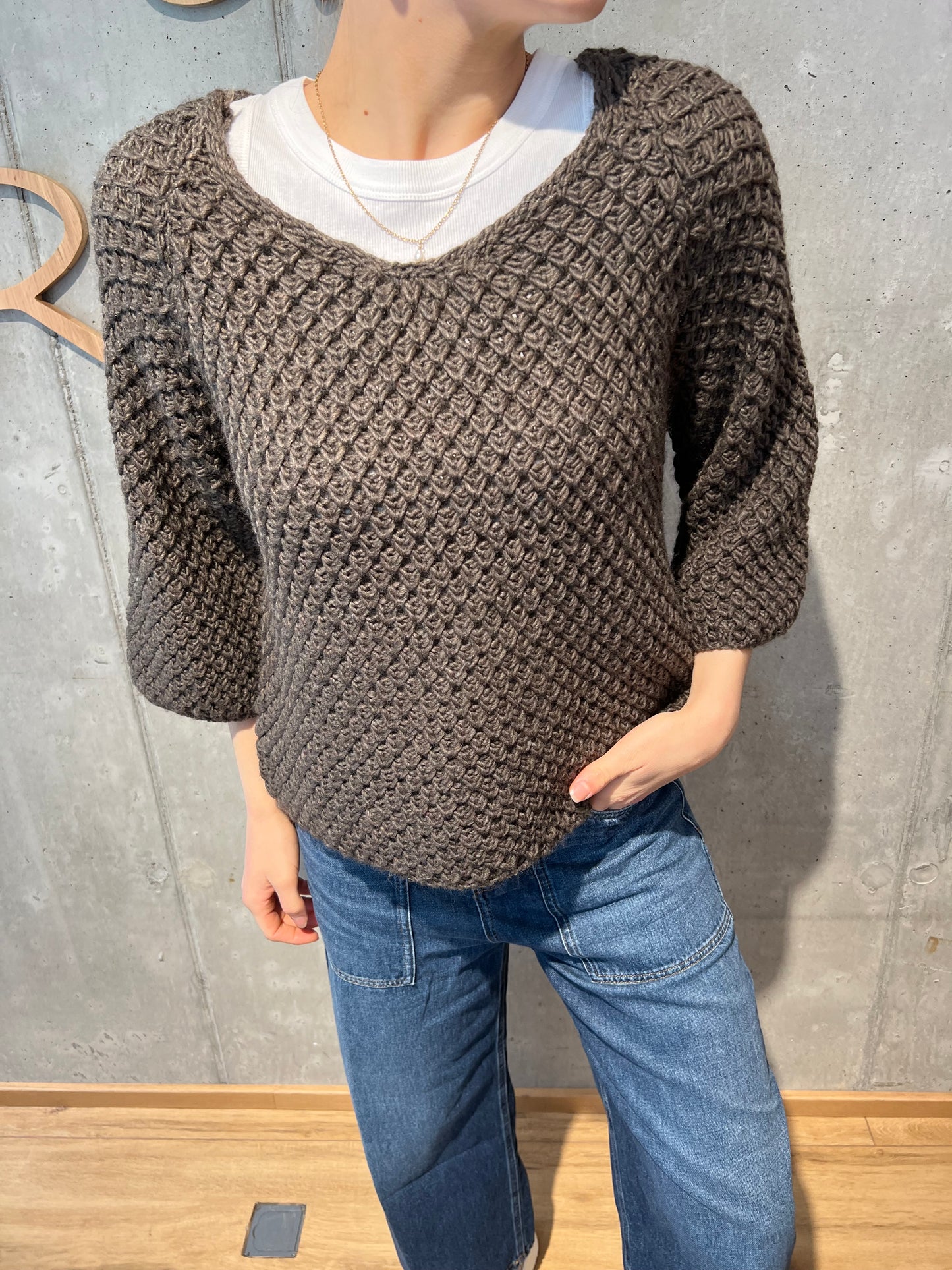 Grobstrick-Pulli "Gerda halbarm" - Versch. Farben