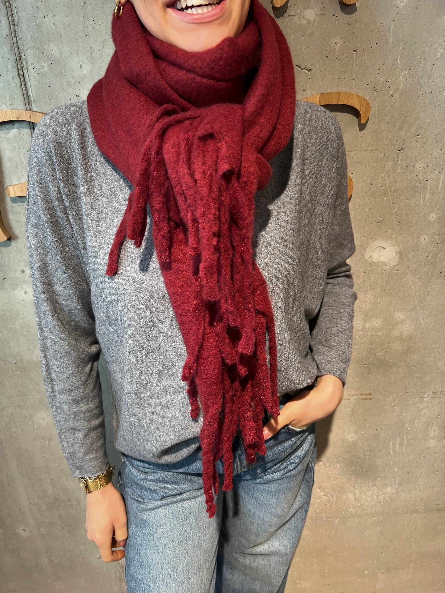 Schal "Annika mit Fransen" - Versch. Farben
