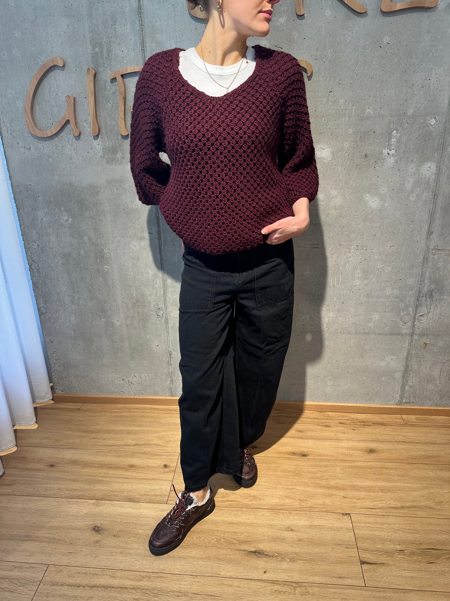 Grobstrick-Pulli "Gerda halbarm" - Versch. Farben