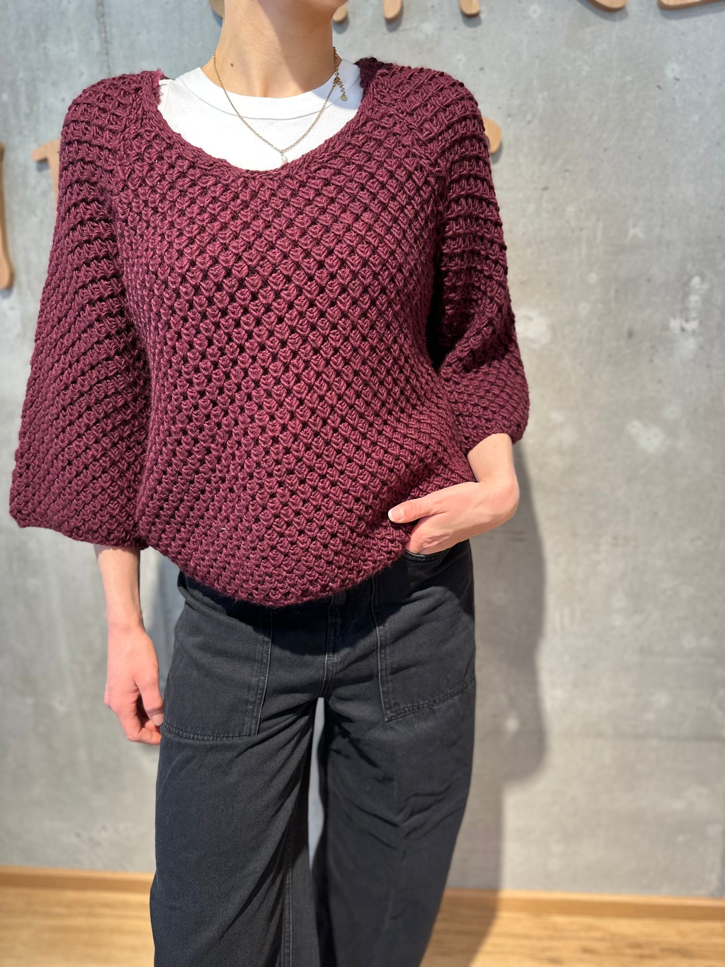 Grobstrick-Pulli "Gerda halbarm" - Versch. Farben