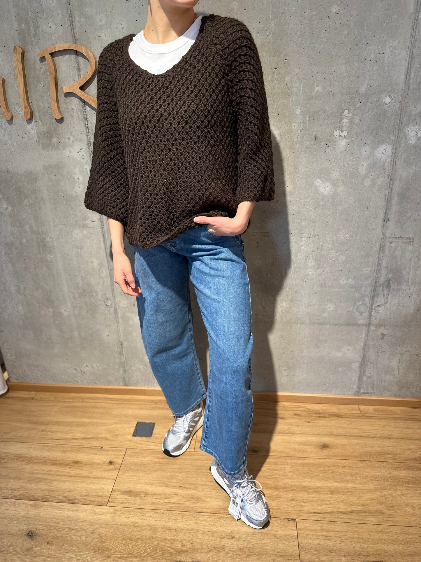 Grobstrick-Pulli "Gerda halbarm" - Versch. Farben