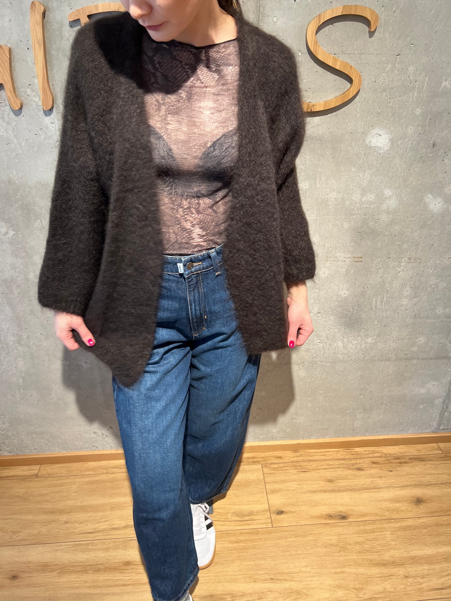 Shirt "Sasha Schlangenmuster" Schokobraun