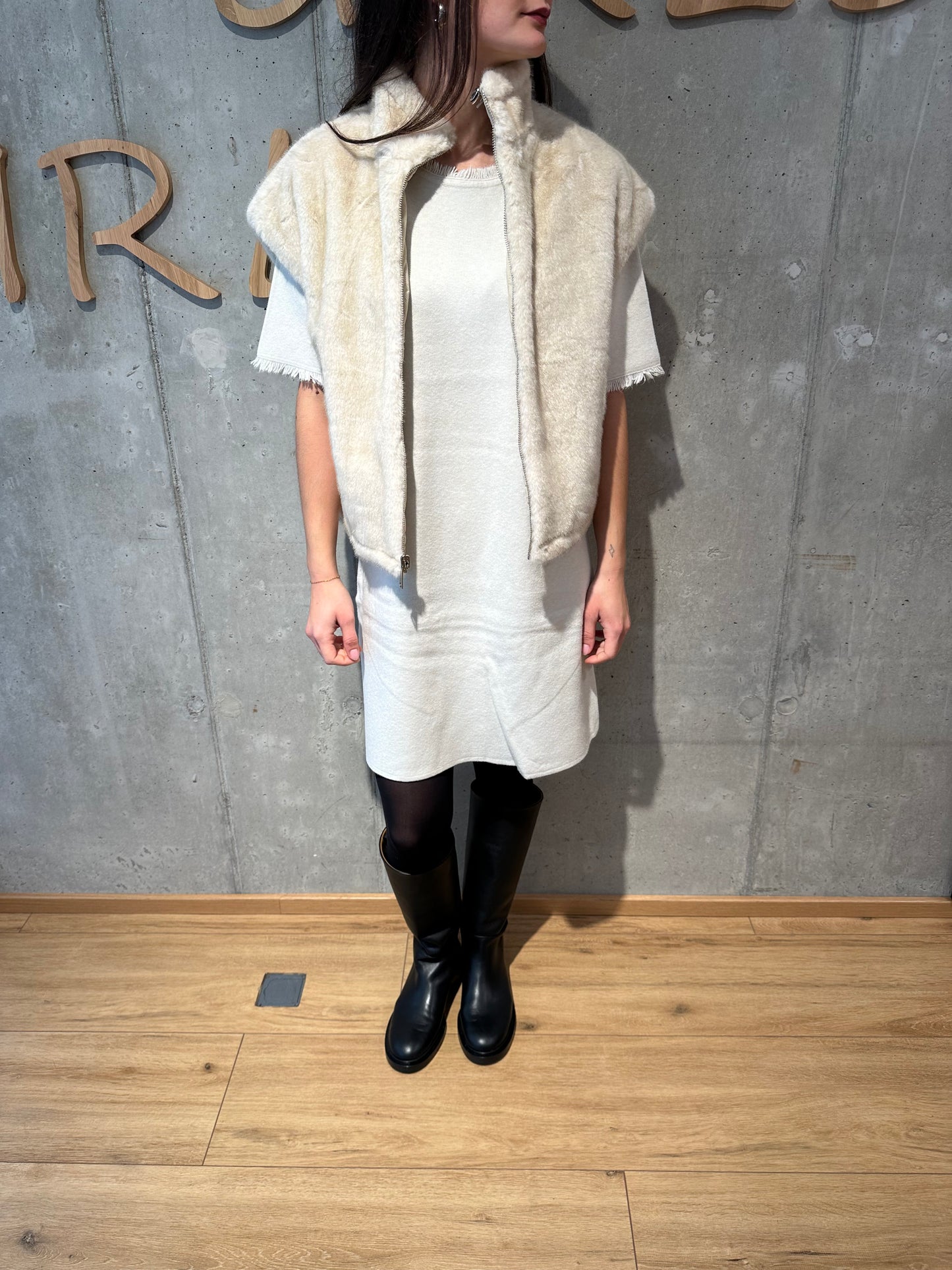 Kleid "Kornealia kurzarm mit Fransen" Schwarz