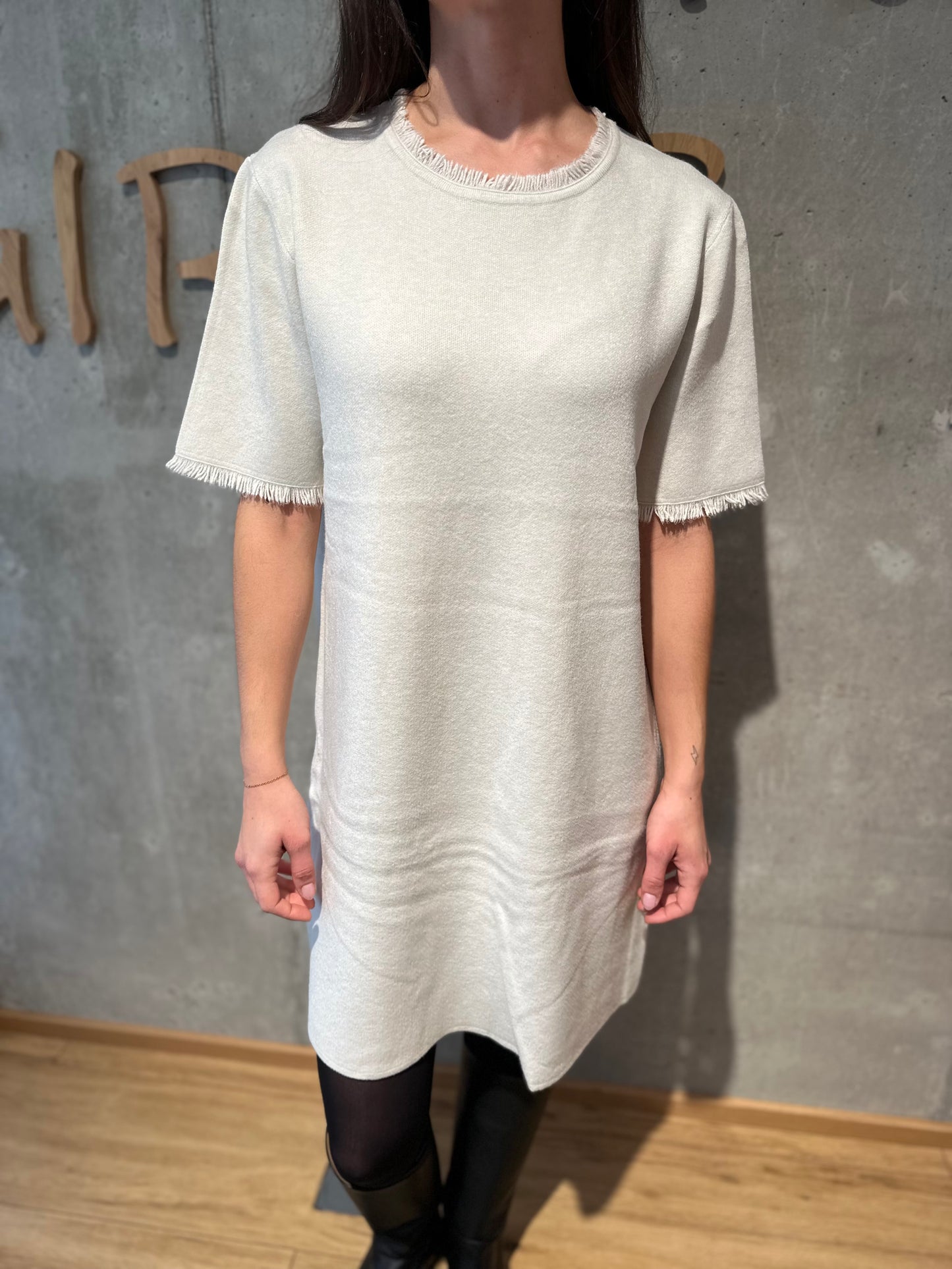 Kleid "Kornealia kurzarm mit Fransen" Schwarz