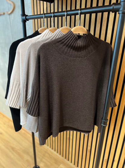 Pulli "Paula Stehkragen 1/2arm" - Versch. Farben