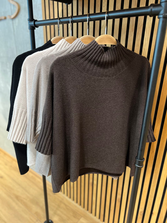 Pulli "Paula Stehkragen 1/2arm" - Versch. Farben