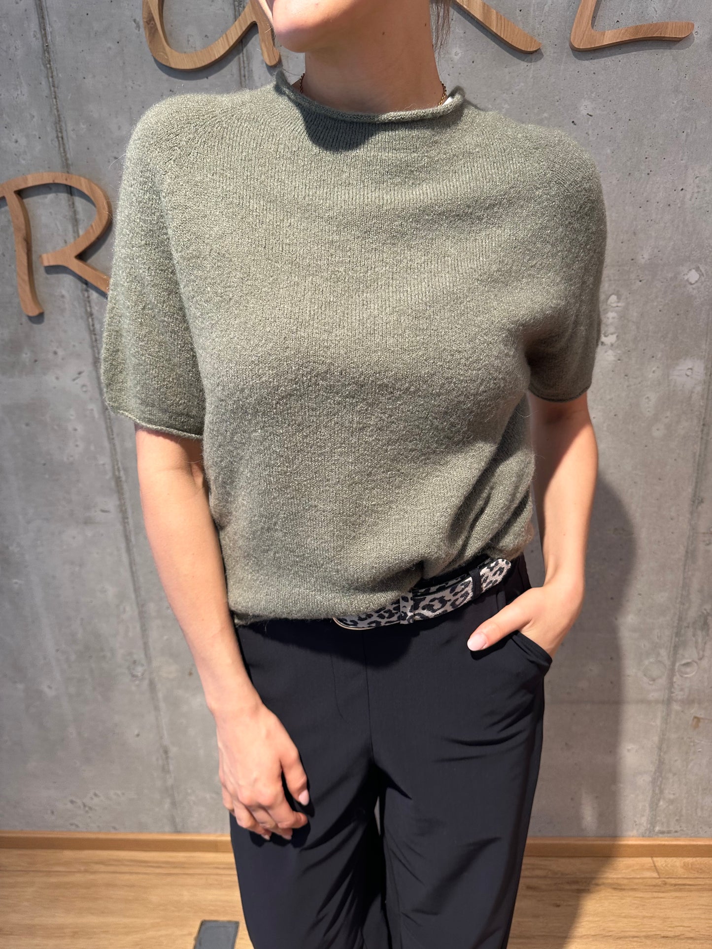 Pulli "Pina 1/2arm Rollkante" Creme