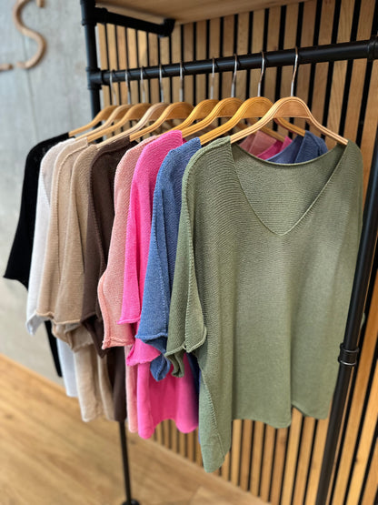 Pulli "Philine V-Neck 1/2arm" - Versch. Farben
