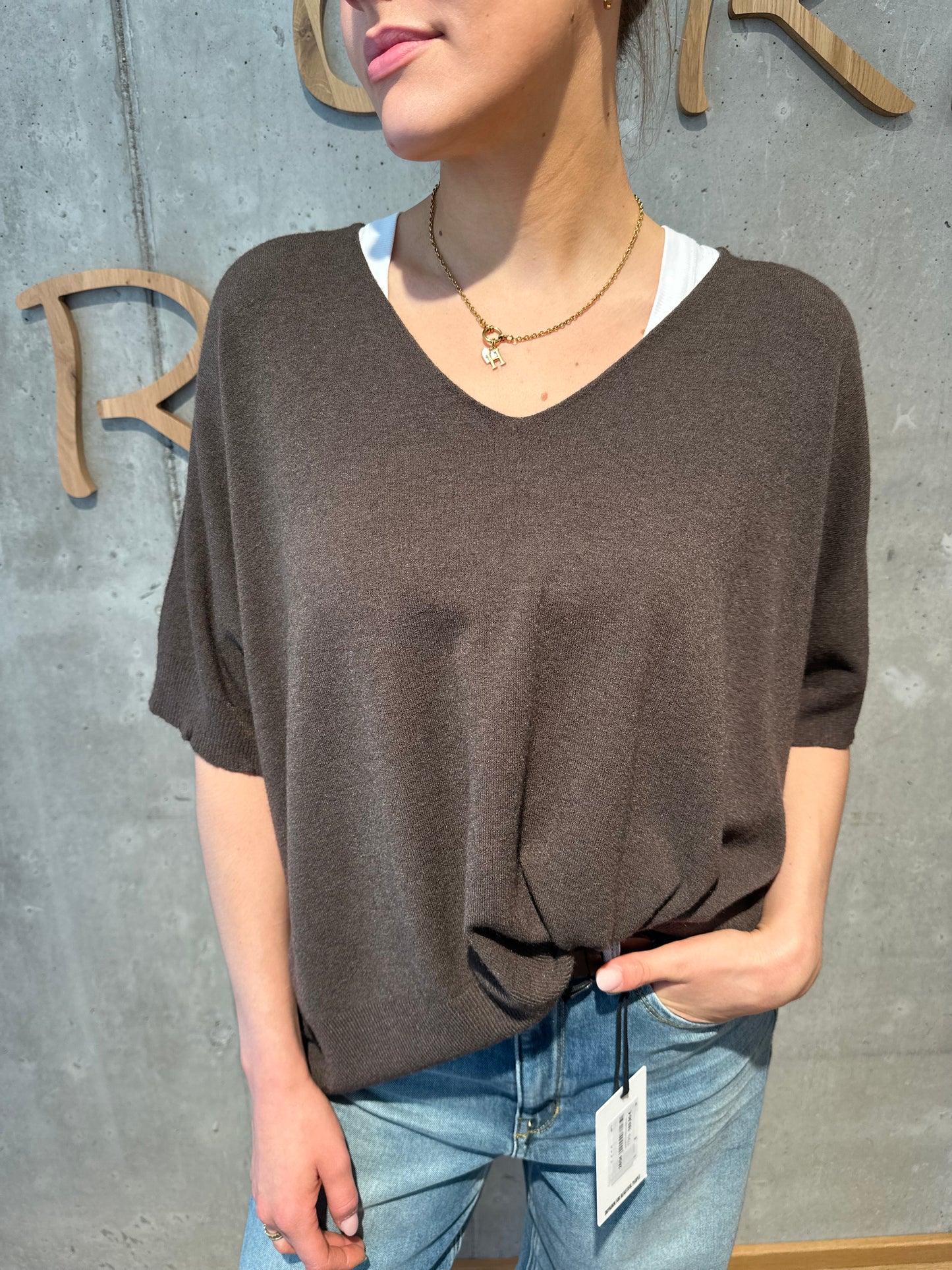 MG-Pulli "Mirabel V-Neck 1/2 arm" - Versch. Farben