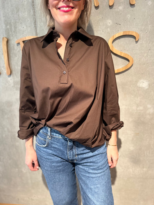 Blusenshirt "Bettina" Schokobraun