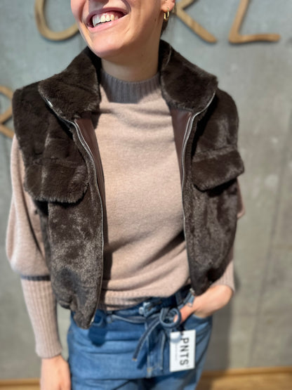 Fellweste "Wilma mit Taschen" - Versch. Farben