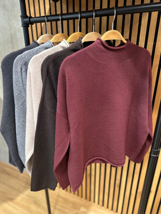 MG-Pulli "Mona Rollkante Stehkragen" - Versch. Farben