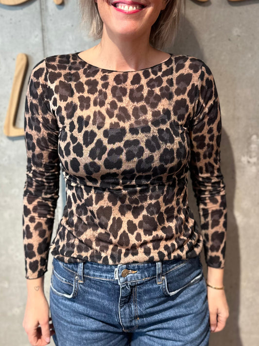 Shirt "Selena Leo" CamelGrauSchwarz