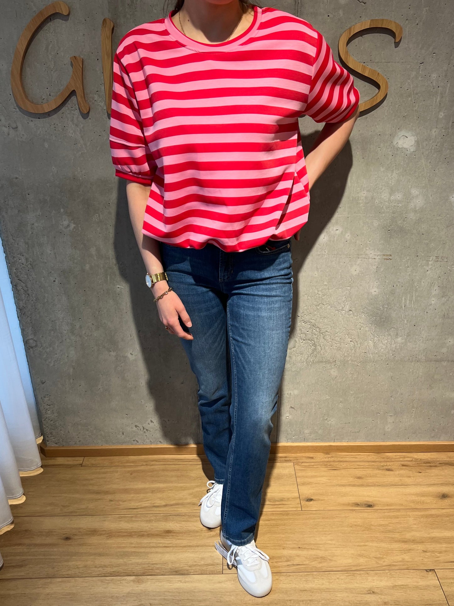 Jeans "Piper long" mit used blau