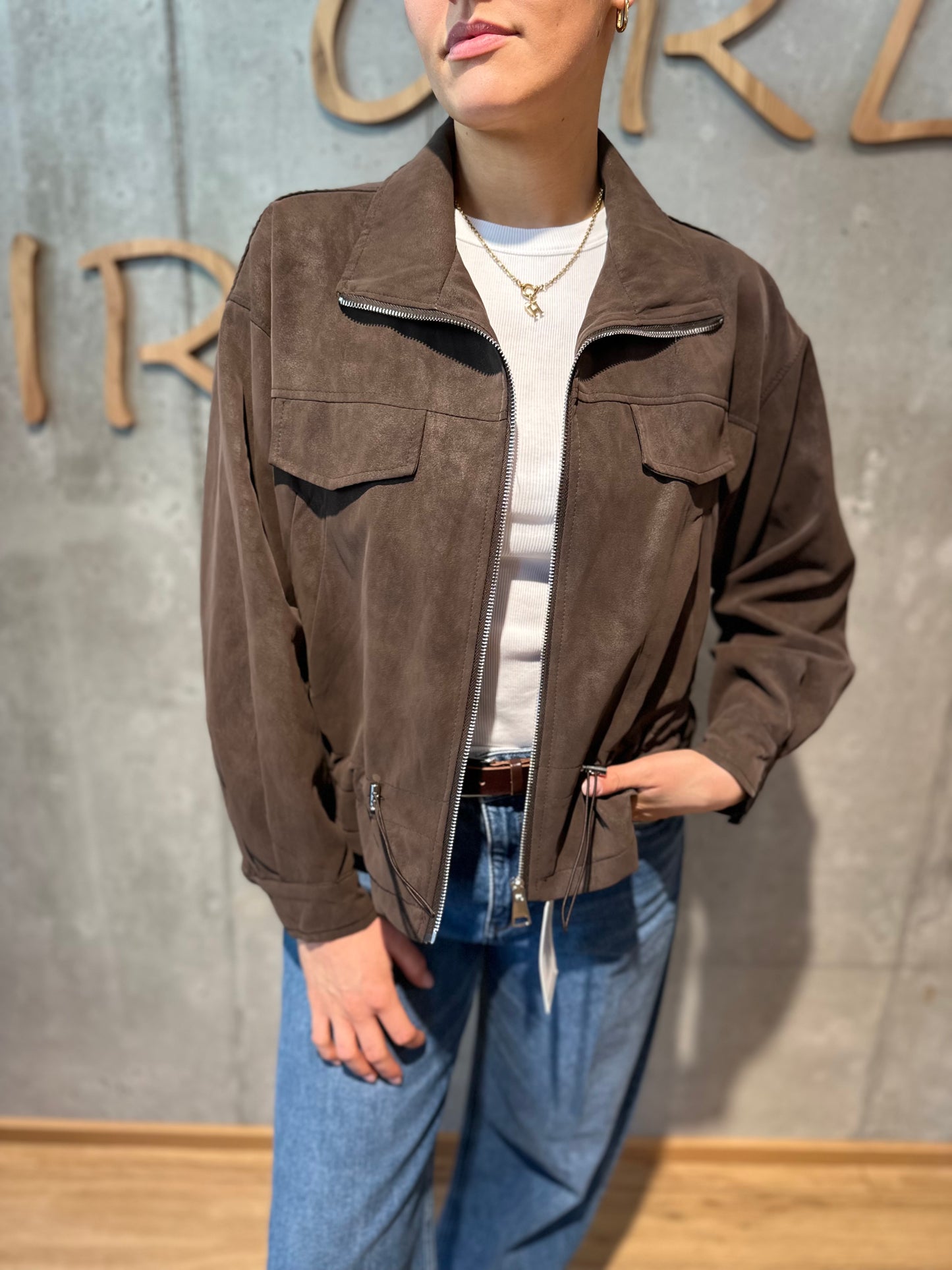 Jacke "Julia Wildlederoptik" Schokobraun