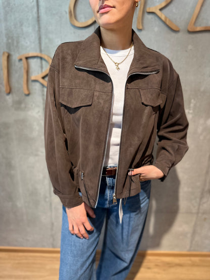 Jacke "Julia Wildlederoptik" Schokobraun