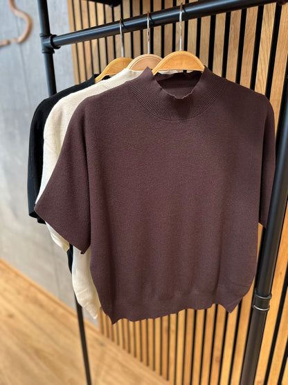 Pulli "Polly Stehkragen 1/2arm" - Versch. Farben
