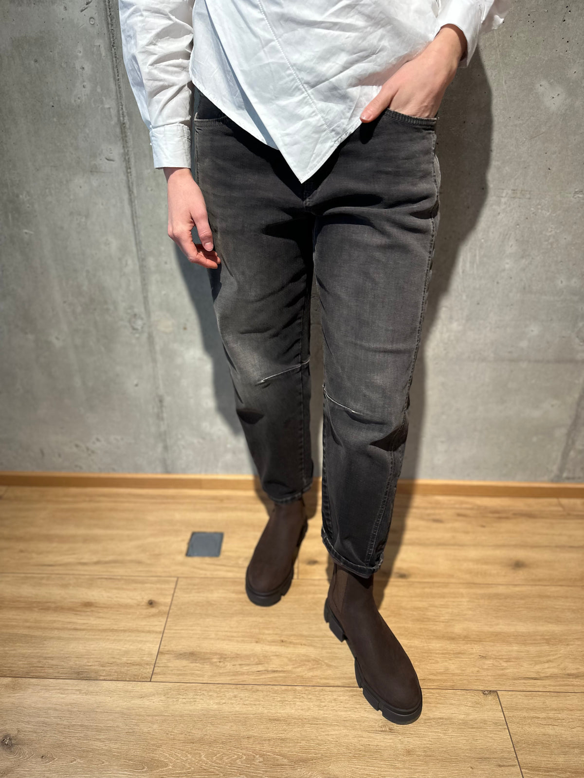 Cambio-Jeans "Elia" Cozy Vintage Braungrau