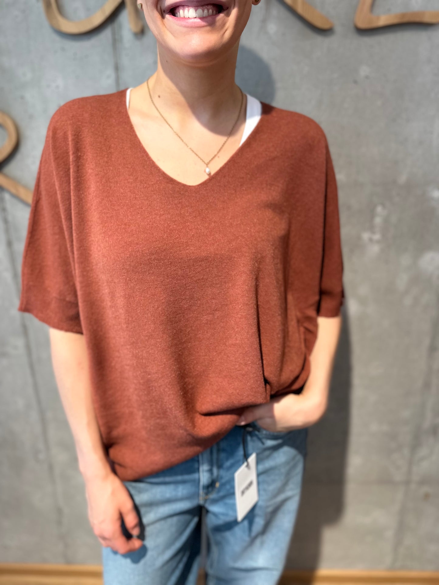 MG-Pulli "Mirabel V-Neck 1/2 arm" - Versch. Farben