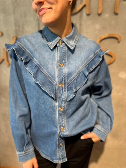 Jeansbluse "Janina" Mittelblau