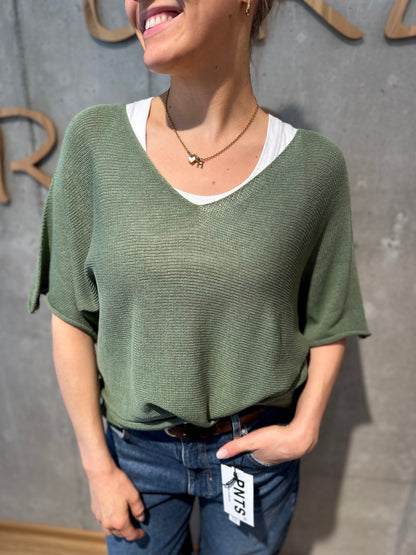 Pulli "Philine V-Neck 1/2arm" - Versch. Farben