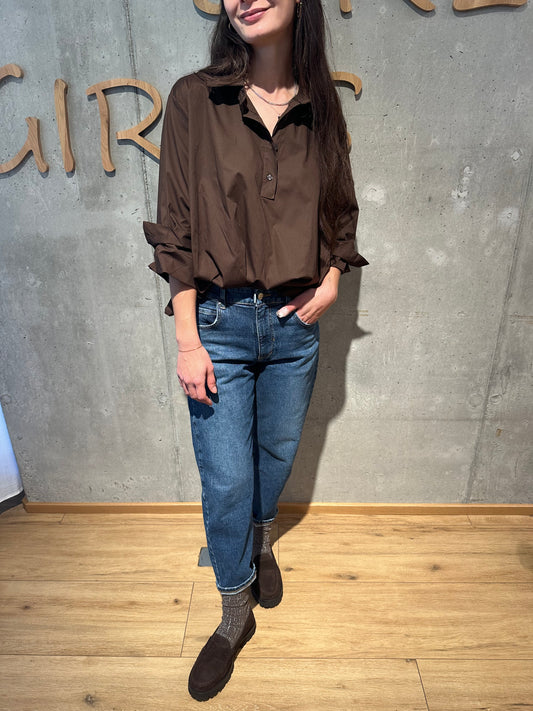 Blusenshirt "Bettina" Schokobraun