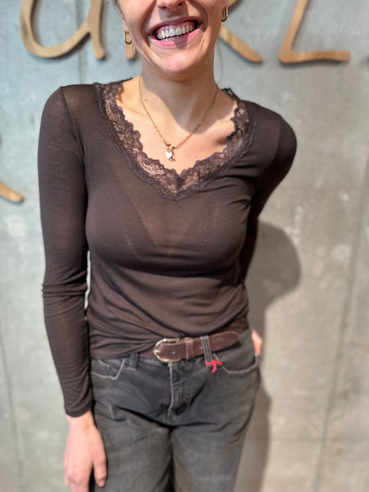 Shirt "Selena V-Neck mit Spitze
