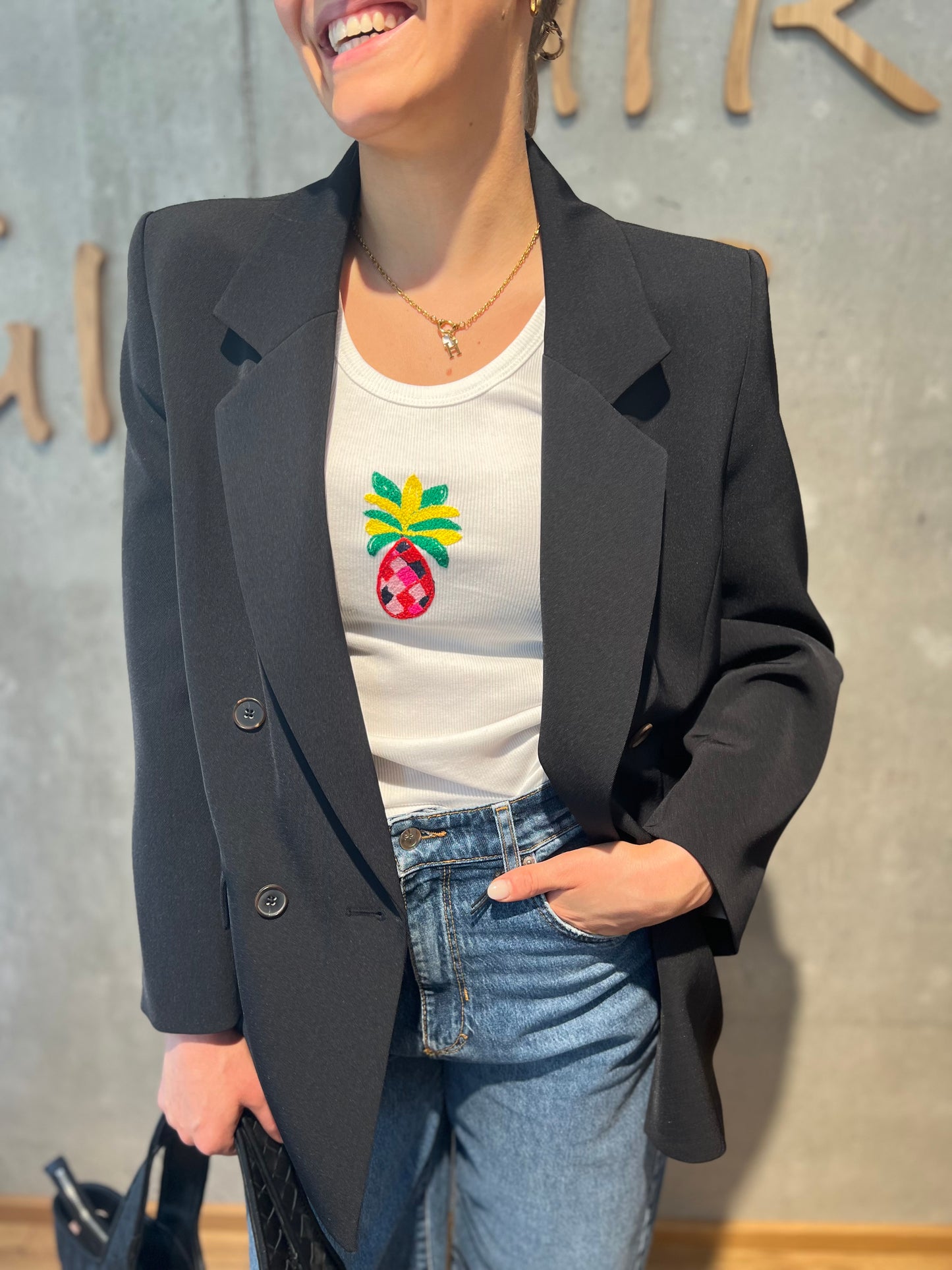 Top "Trudy mit Motiv" - Versch. Stickereien