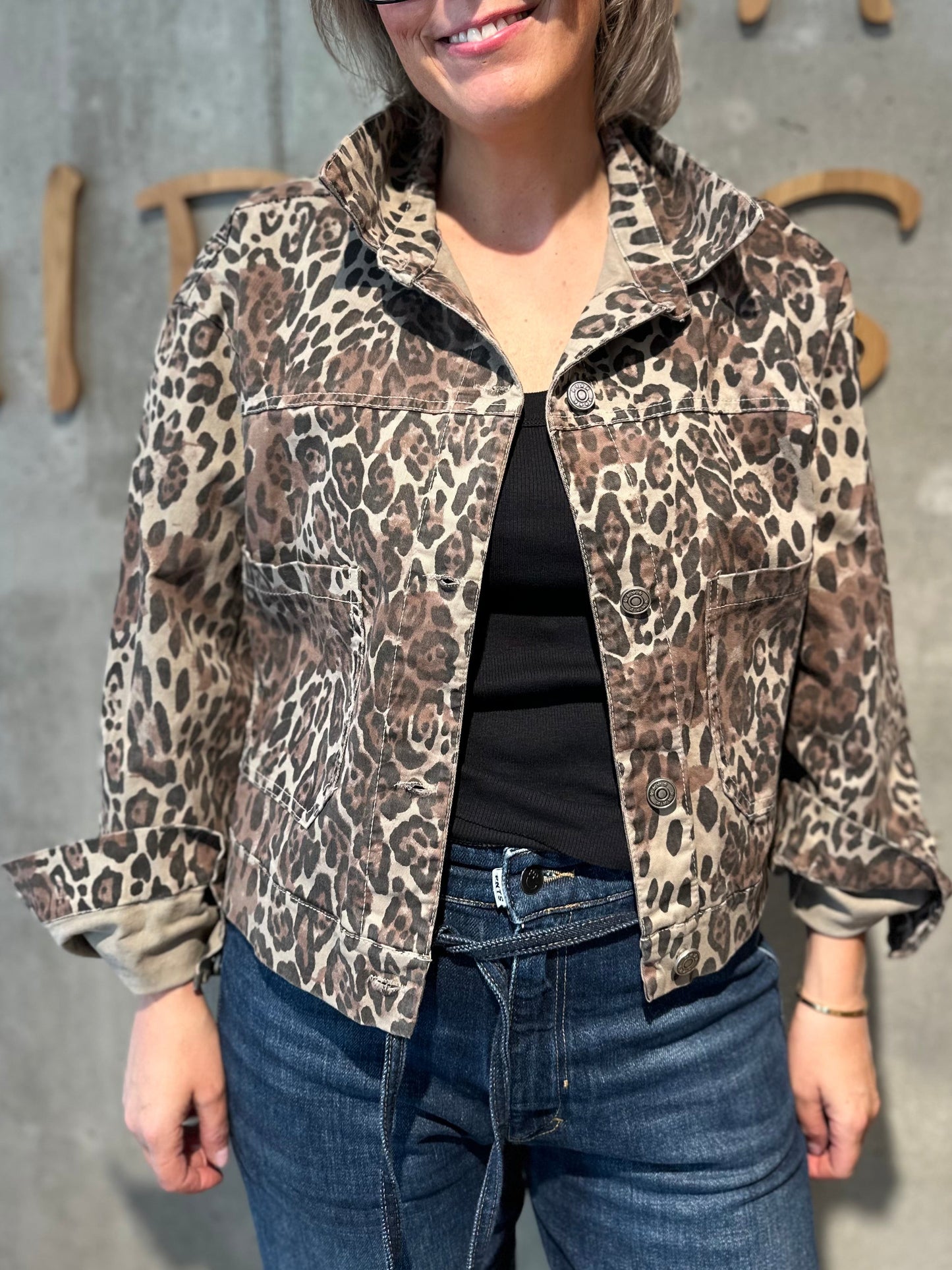 Jacke "Jasmin Leomuster" BeigeBraunSchwarz