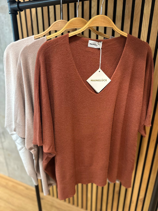 MG-Pulli "Mirabel V-Neck 1/2 arm" - Versch. Farben