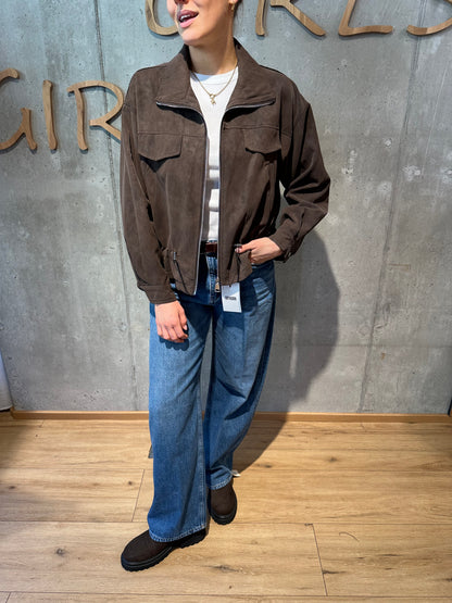 Jacke "Julia Wildlederoptik" Schokobraun