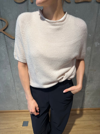 Pulli "Pina 1/2arm Rollkante" Creme