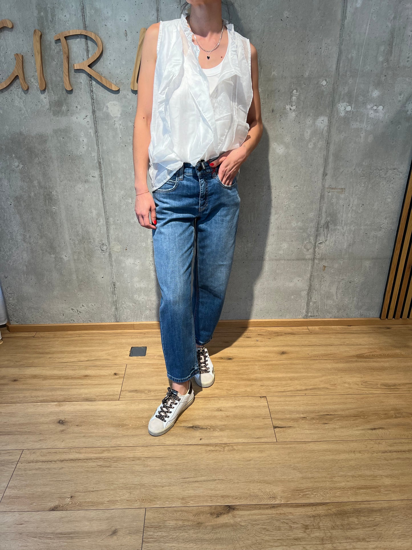 Bluse "Barbara mit Volants" weiß