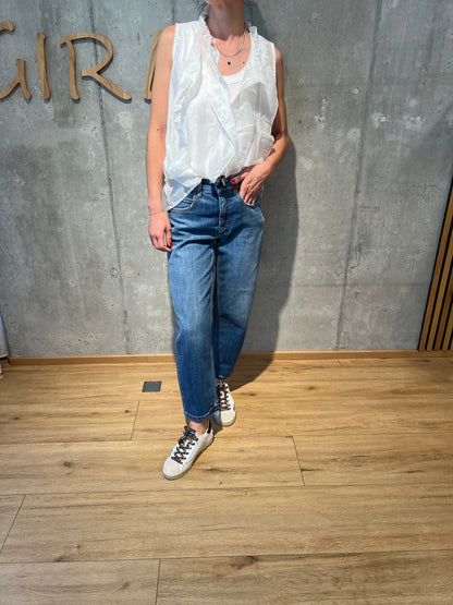Bluse "Barbara mit Volants" weiß