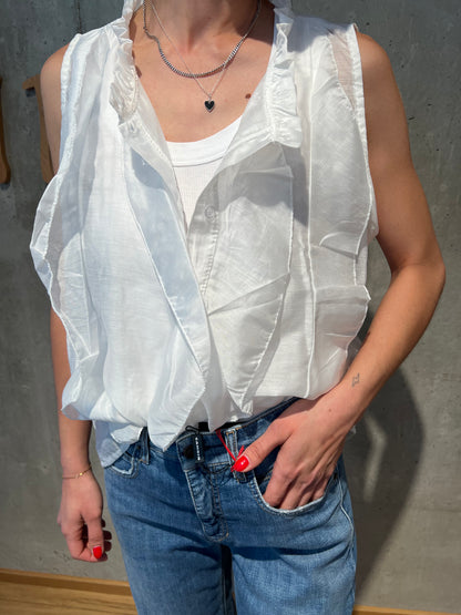Bluse "Barbara mit Volants" weiß