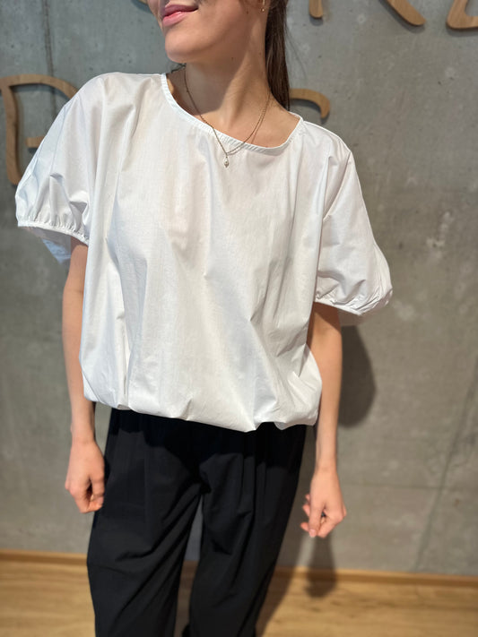 Bluse "Bally mit Gummizug" Weiß
