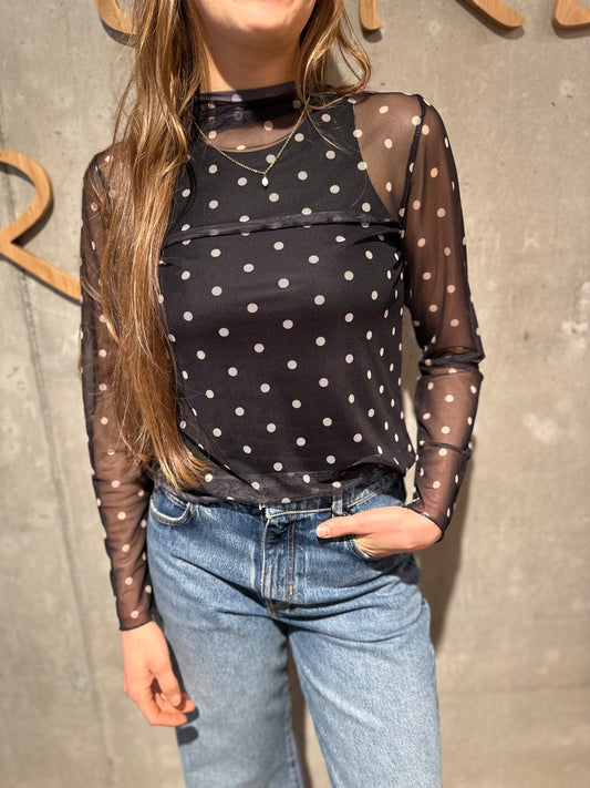Shirt "Sienna Mesh mit Punkten" - Versch. Farben