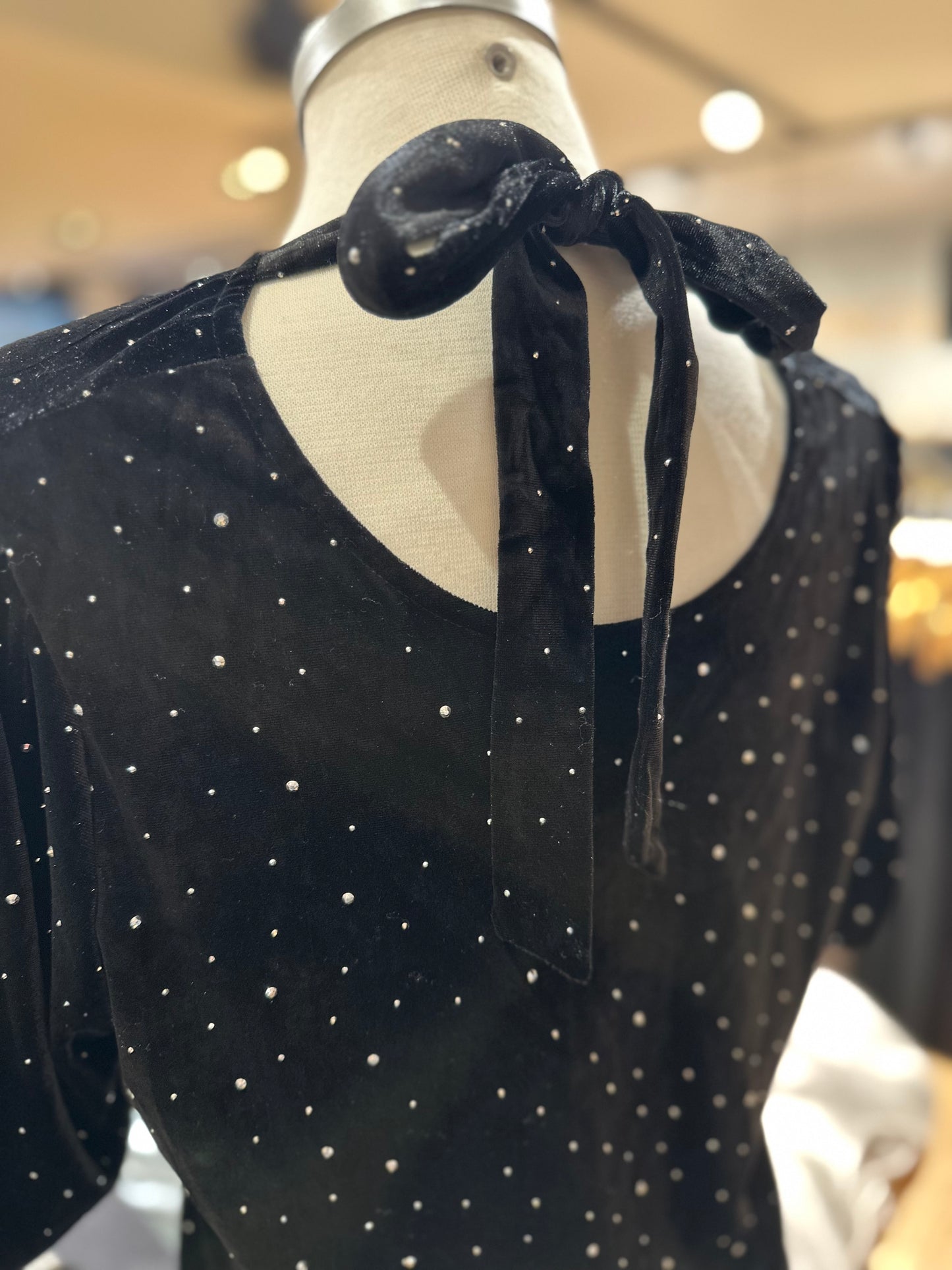 Shirt "Sam Glitzersteine mit Schleife" Schwarz