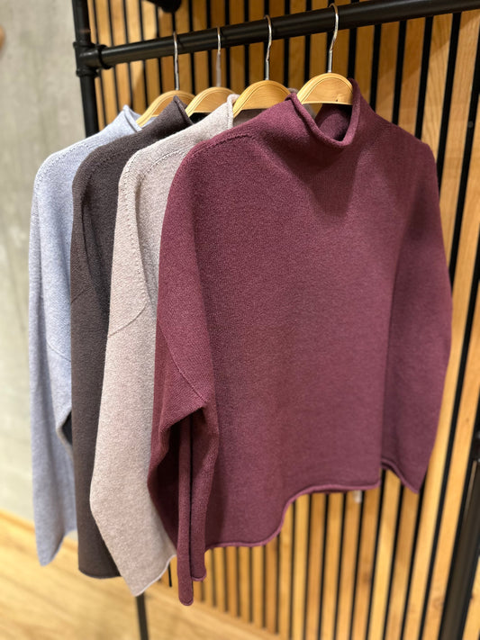 MG-Pulli "Mona Rollkante Stehkragen" - Versch. Farben